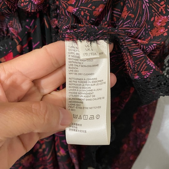 NWT Free People SHEER ROMANCE Mini Floral Mini Dress: Size Small - Picture 5 of 6